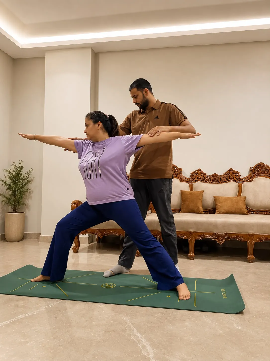 Satyam Khatiyan holding Bakasana, the crow arm balance